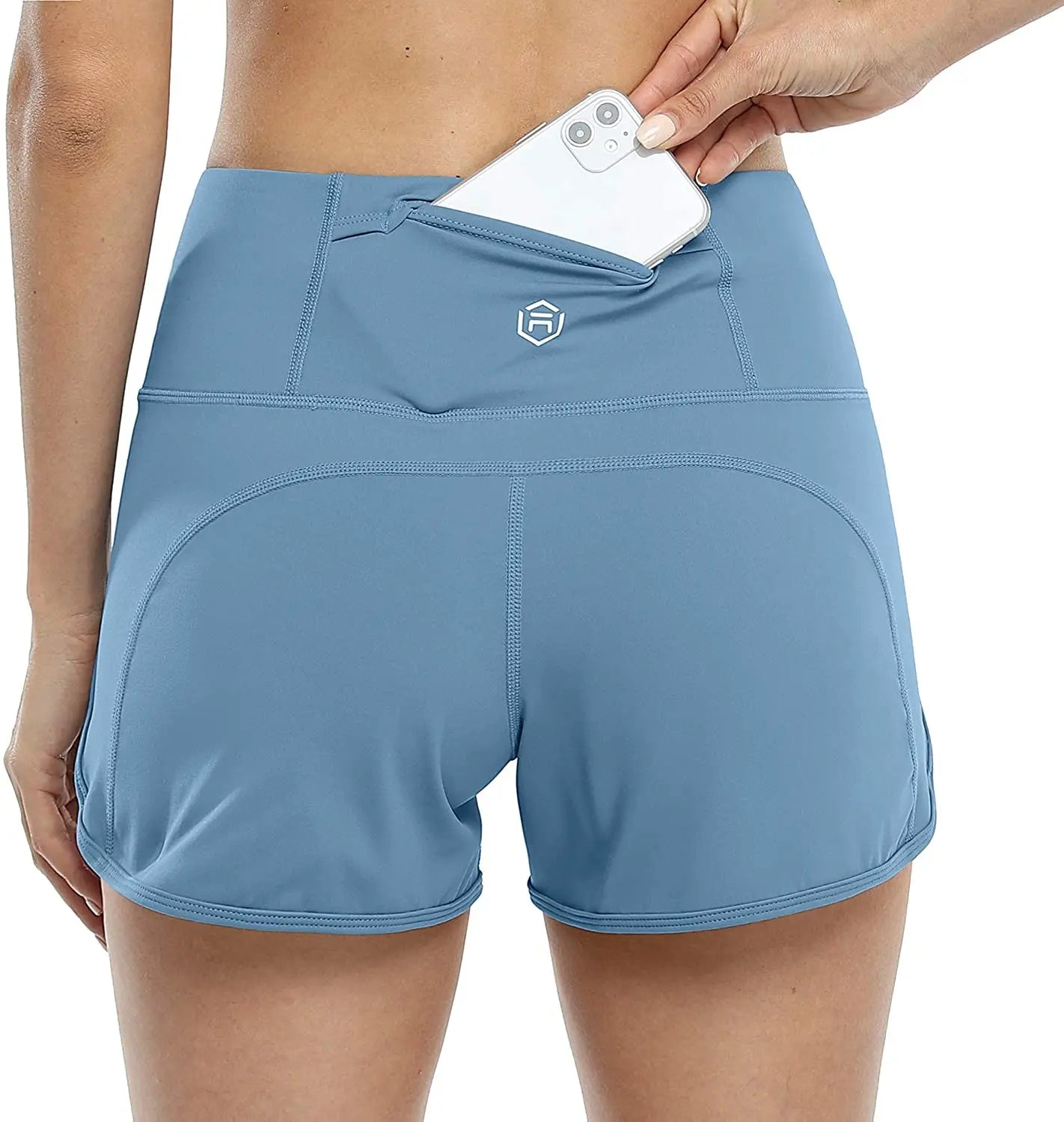 Pantalones cortos de running para mujer con bolsillo