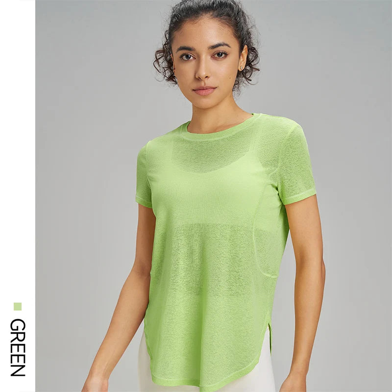 Blusa de Yoga Fitness Feminina - Costas Vazadas com Malha Respirável