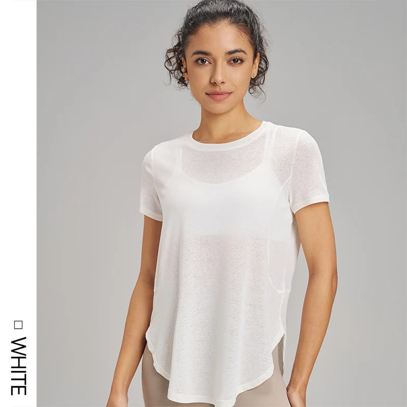 Blusa de Yoga Fitness Feminina - Costas Vazadas com Malha Respirável