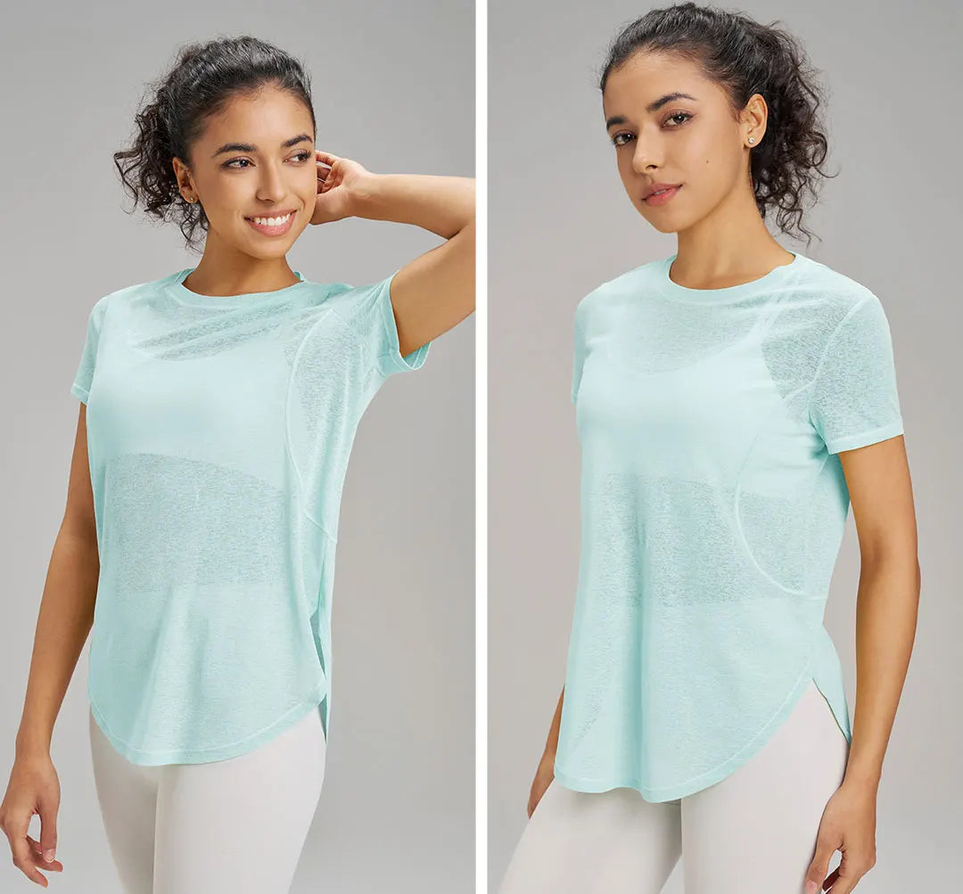 Blusa de Yoga Fitness Feminina - Costas Vazadas com Malha Respirável
