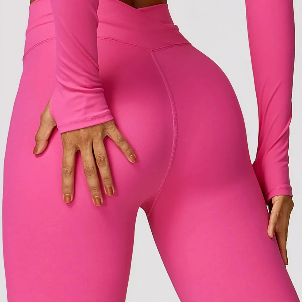 Calça Legging com Cós Transpassado