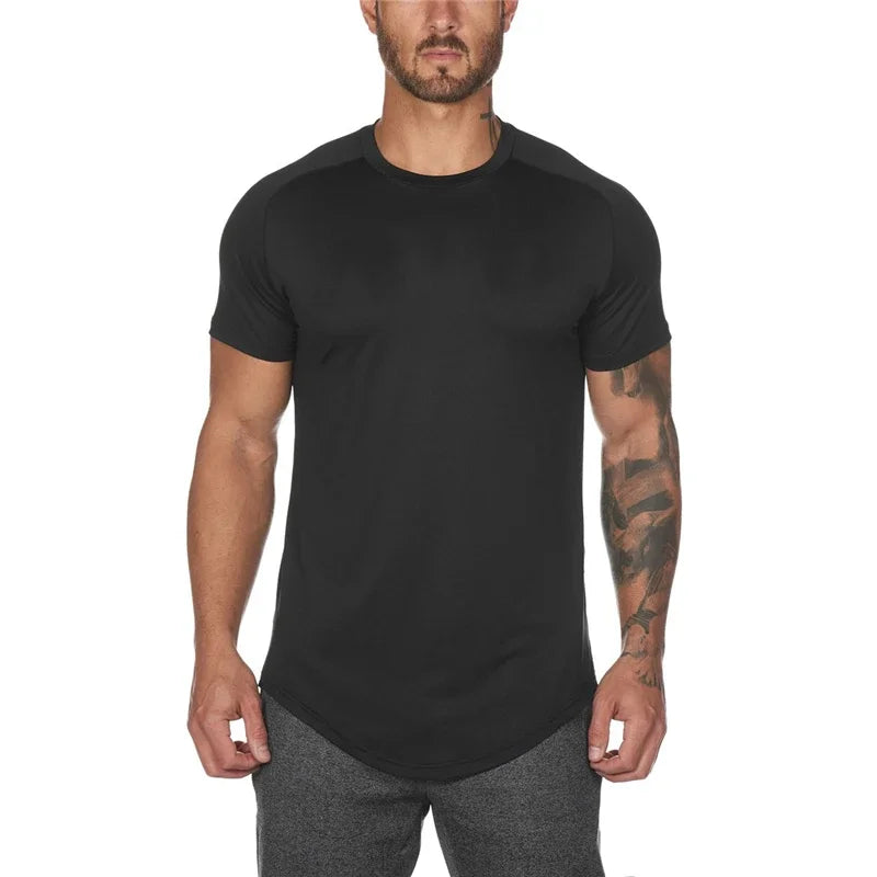 Camiseta Slim Masculina para Academia – Tela Respirável, Secagem Rápida, Ideal para Musculação e Fitness