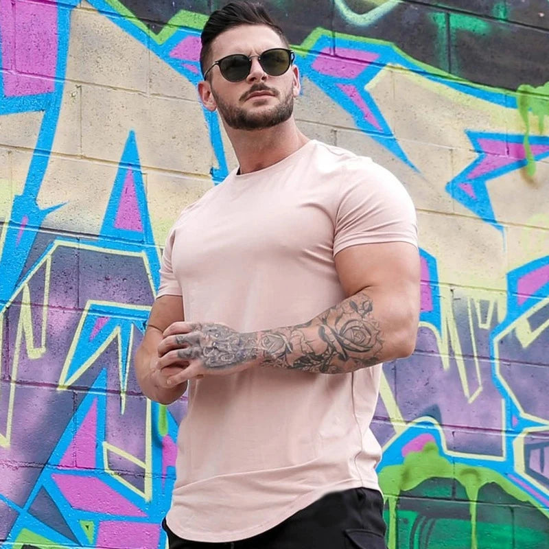Camiseta Masculina Fitness de Algodão – Manga Curta, Confortável para Treino e Uso Casual
