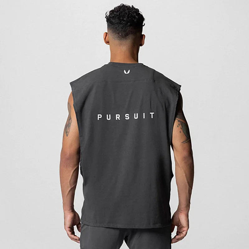 Camiseta sin mangas de algodón extragrande