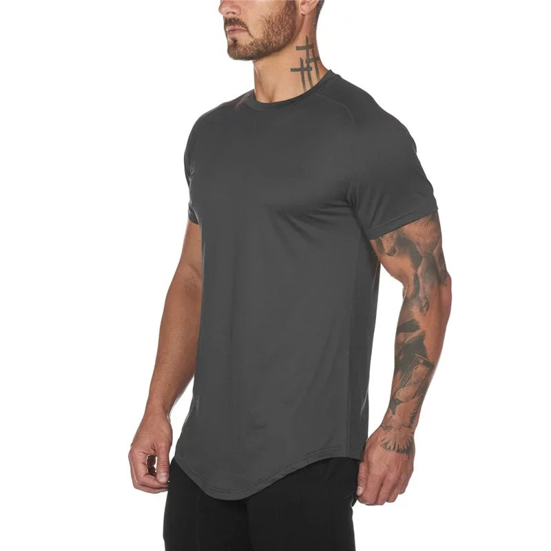 Camiseta Slim Masculina para Academia – Tela Respirável, Secagem Rápida, Ideal para Musculação e Fitness