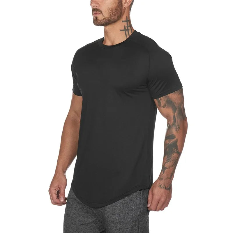 Camiseta Slim Masculina para Academia – Tela Respirável, Secagem Rápida, Ideal para Musculação e Fitness