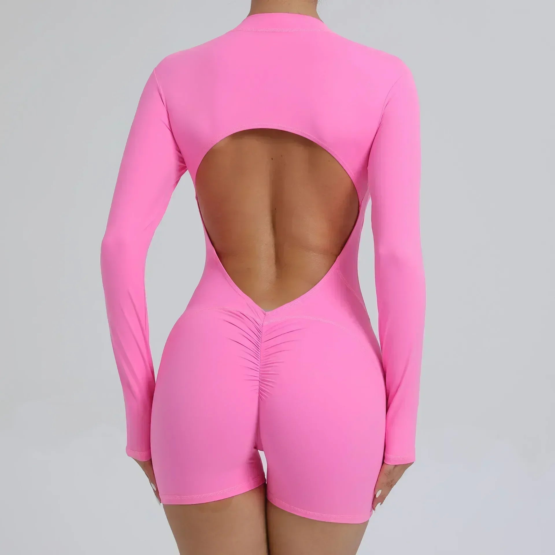 Macacão Esportivo Feminino de Manga Longa - Modelador e Levanta Bumbum