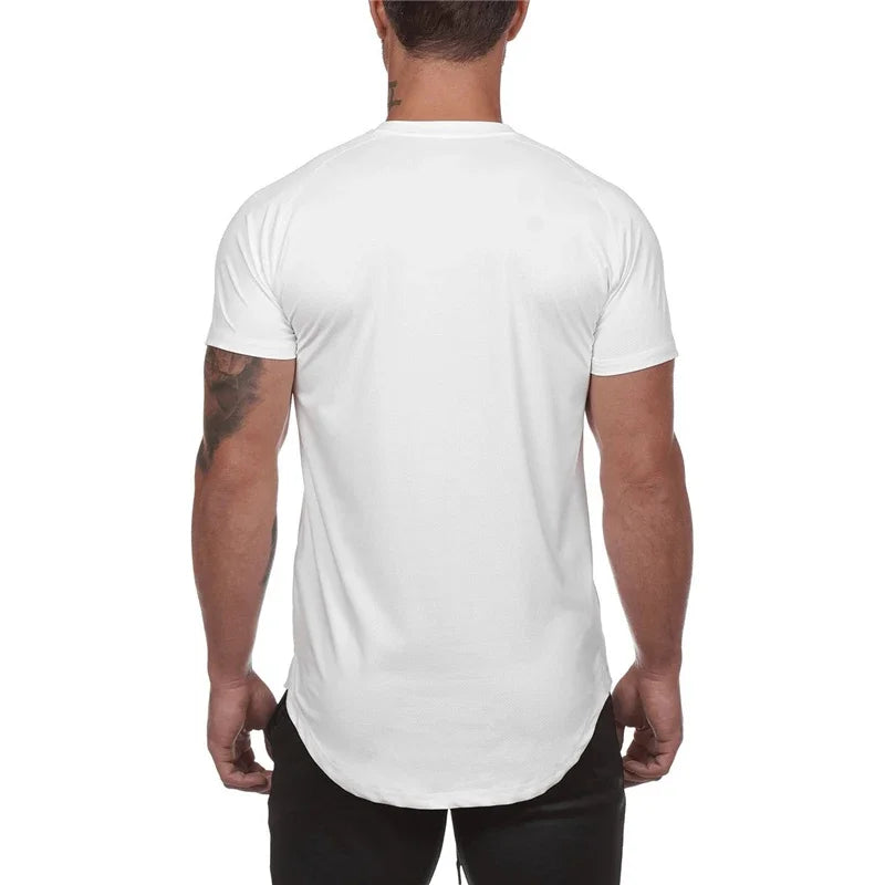Camiseta Slim Masculina para Academia – Tela Respirável, Secagem Rápida, Ideal para Musculação e Fitness