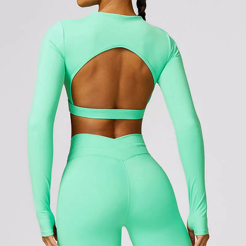 Blusa corta de manga larga