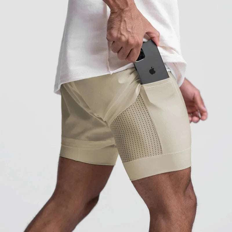 Pantalones cortos transpirables de doble capa