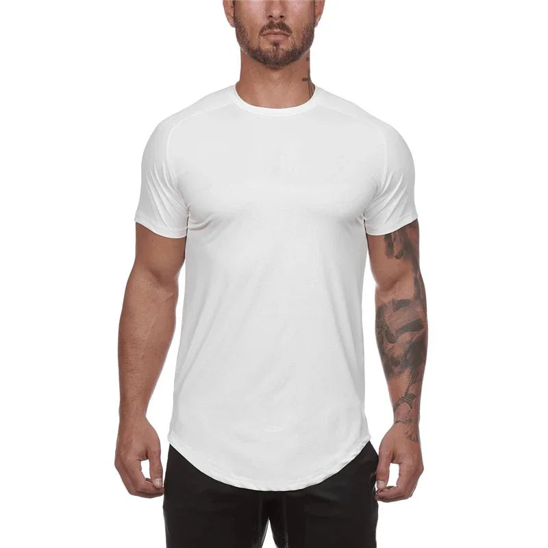 Camiseta Slim Masculina para Academia – Tela Respirável, Secagem Rápida, Ideal para Musculação e Fitness
