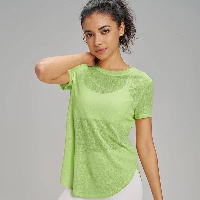 Blusa de Yoga Fitness Feminina - Costas Vazadas com Malha Respirável