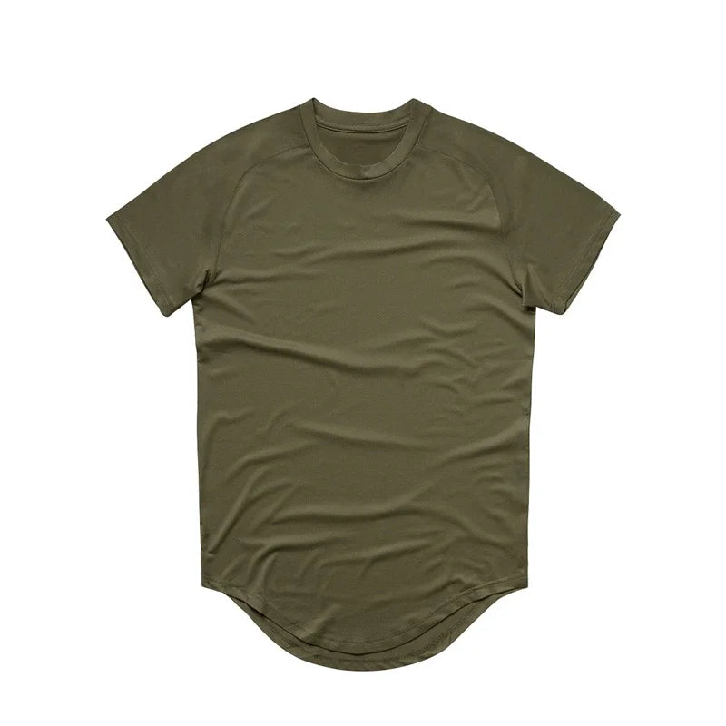 Camiseta Slim Masculina para Academia – Tela Respirável, Secagem Rápida, Ideal para Musculação e Fitness