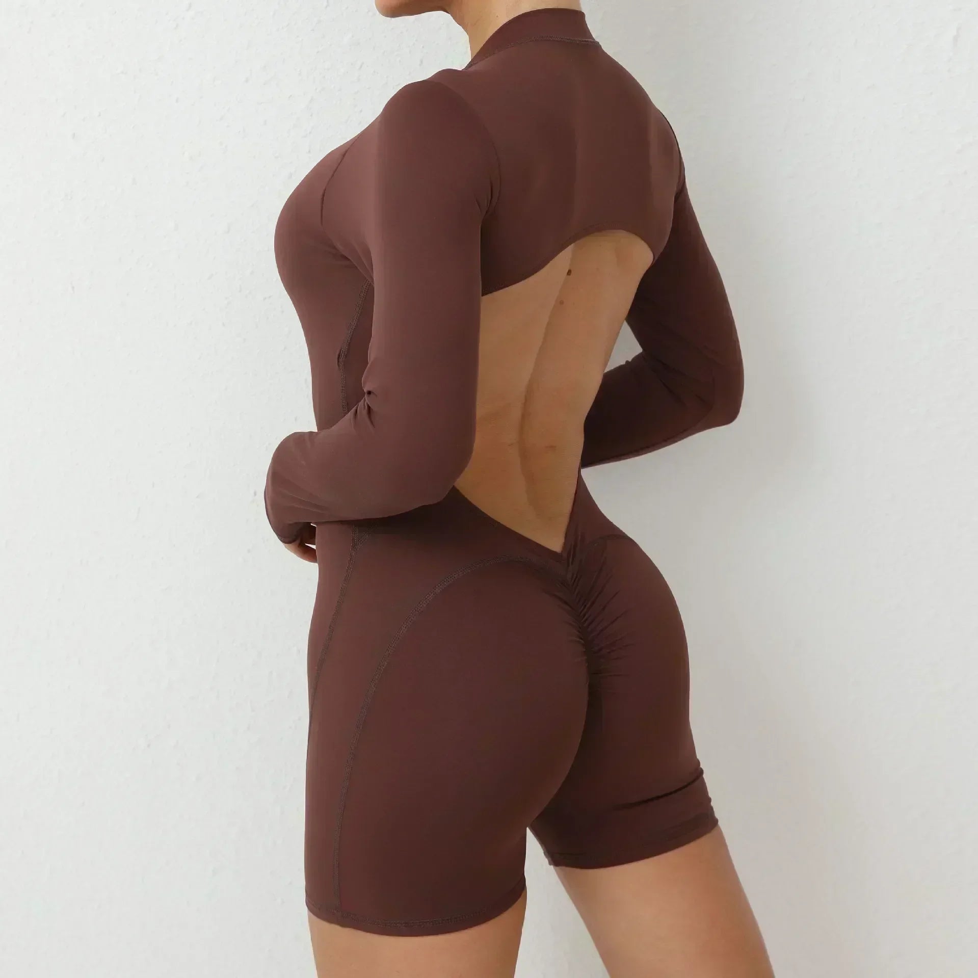 Macacão Esportivo Feminino de Manga Longa - Modelador e Levanta Bumbum