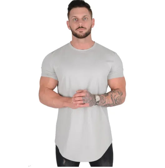 Camiseta Masculina Fitness de Algodão – Manga Curta, Confortável para Treino e Uso Casual